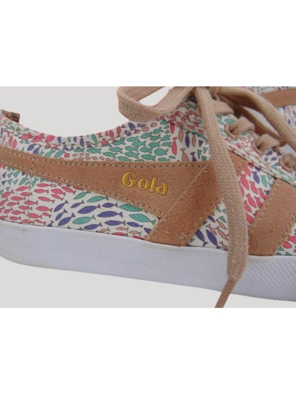 Sold------Gola x Liberty Fish Print Sneakers US 10 EUR 41 Coasters Fabric Upper - Picture 3 of 14